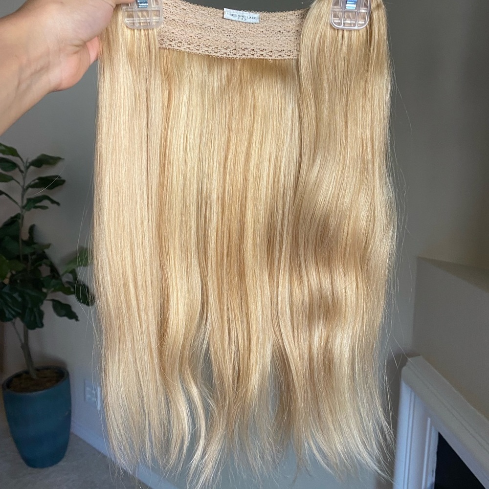16" #112 warm bright light blonde 100% REMY HUMAN HAIR